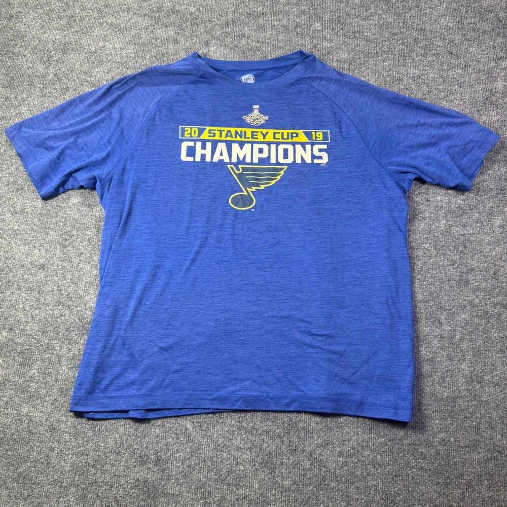 St Louis Blues NHL T Shirt Mens XL Blue 2019 Stanley Cup Champions Hockey